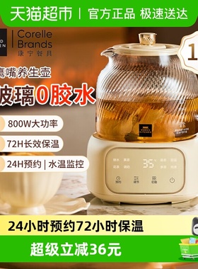 WORLD KITCHEN康宁养生壶玻璃壶体1L办公室煮茶花茶壶电热水壶