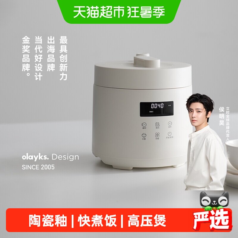 olayks畅销日韩2.5-5L电压力锅2-3人火锅小型家用高压锅