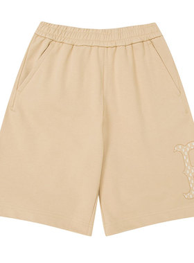 【自营】MLB美职棒男裤女裤浅米色休闲运动裤针织短裤3ASPM0253