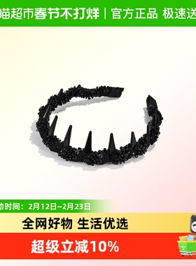 DODOGOGO黑色缠绕布艺发箍女2025新款气质高级感压发带齿防滑头箍