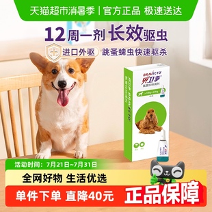 贝卫多狗体外驱虫滴剂除跳蚤蜱虫12周一剂狗10 1盒 20kg1.79ml 支