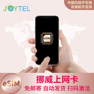 eSIM挪威电话卡4G高速上网10/15/30天欧洲手机卡2G无限流量旅游