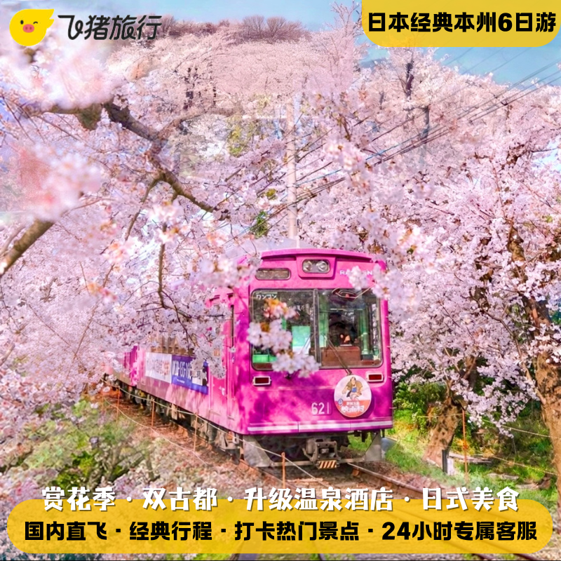 含机票团签·日本跟团旅游6天本州富士山东京大阪京都奈良/泡温泉