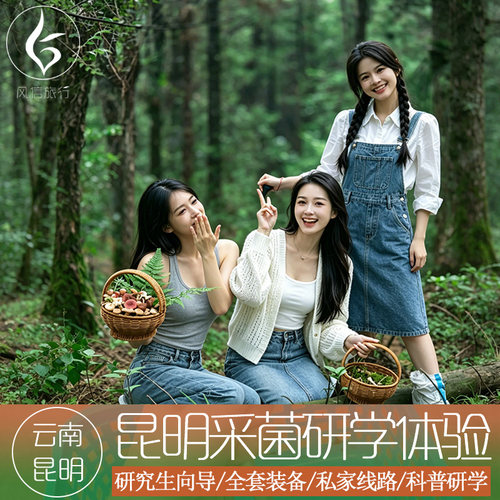 研究生教学丨专业讲解科普各种蘑菇知识 ，让你在感受快乐同时收获知识 私家路线丨小众私家路线，远离人潮拥挤，沉浸感受山林野采的乐趣。 采菌工具丨全套装备，户外b险，应急装备