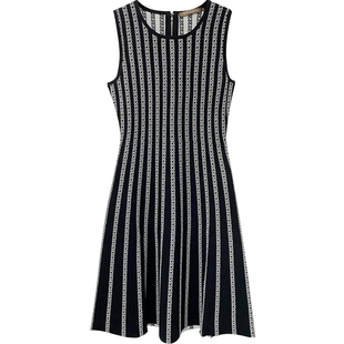 Episode艾碧素春夏新款连衣裙女中长款修身气质条纹A型裙女裙