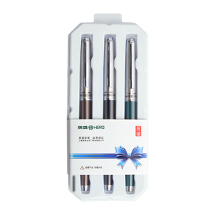 英雄007钢笔吸墨学生练字套装暗尖硬笔书法怀旧经典特细依金笔