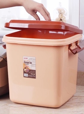 40斤家用大号米桶方形加厚储装米面粉储水塑料30斤10gK密封小箱