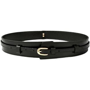 真皮腰带女外搭毛衣装饰大衣百搭西装配连衣裙子收束腰咖色宽腰封