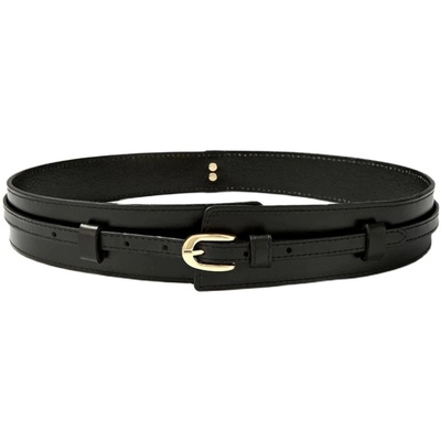 女外百搭西装配子收咖色真皮腰带