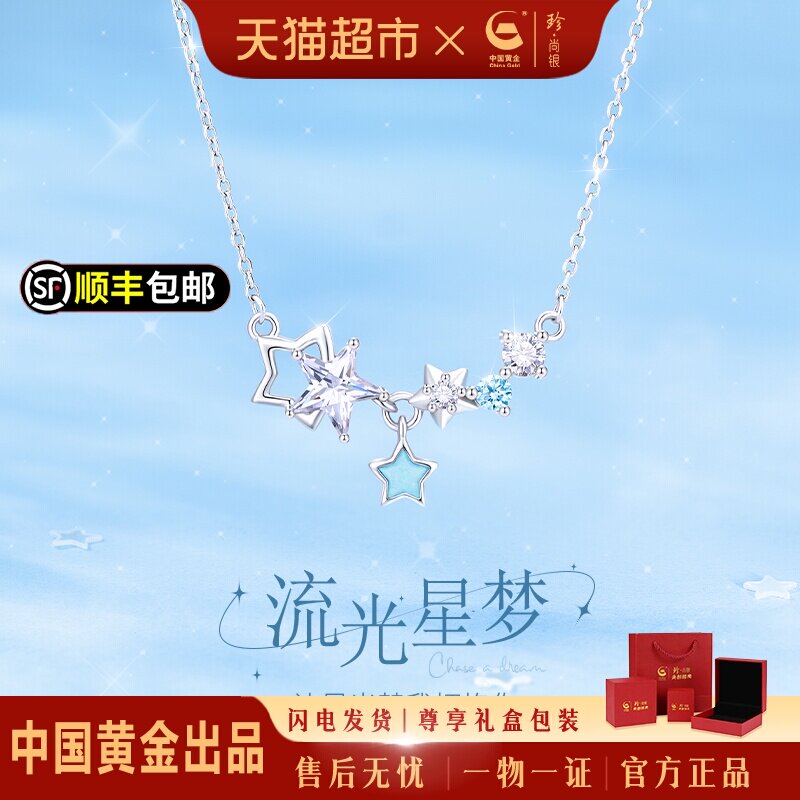 中国黄金新款生日礼物银项链图片