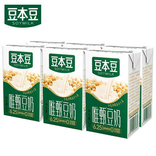 豆本豆唯甄原味豆奶250ml6盒装植物蛋白饮品 营养早餐代餐奶