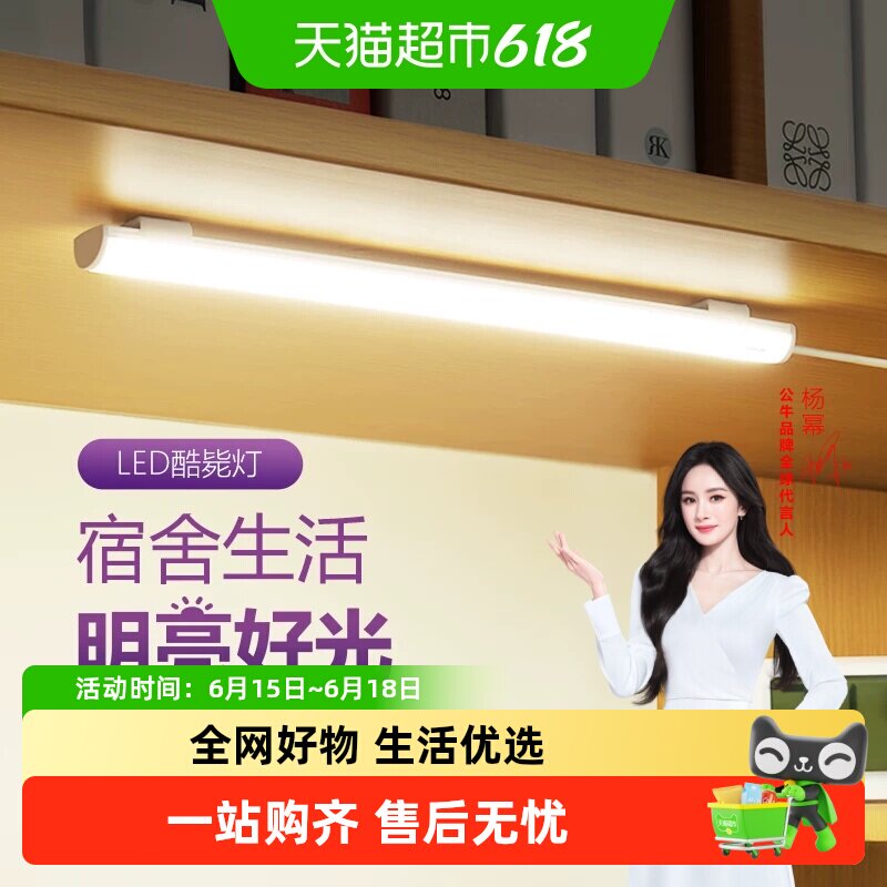 公牛学生宿舍LED酷毙灯磁吸附式学习专用护眼台灯橱柜书桌USB灯管
