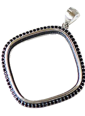 DIY吊坠空托圆角方形松石2024