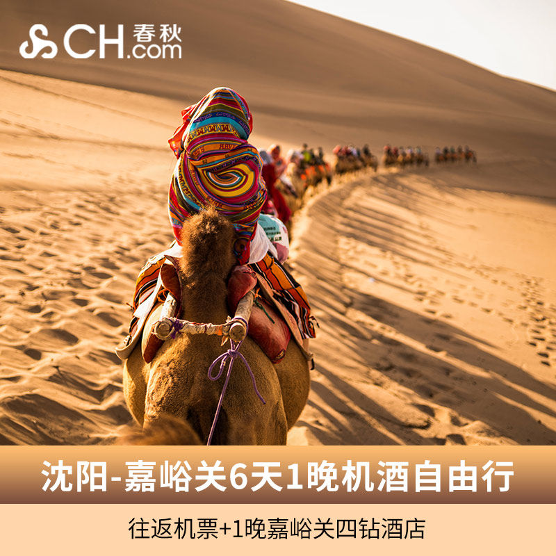 【包机预售】沈阳嘉峪关6天往返机票1晚四钻酒店自由行敦煌机票