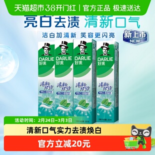 DARLIE好来(原黑人)牙膏清新双效200g*4支套装大容量清新口气