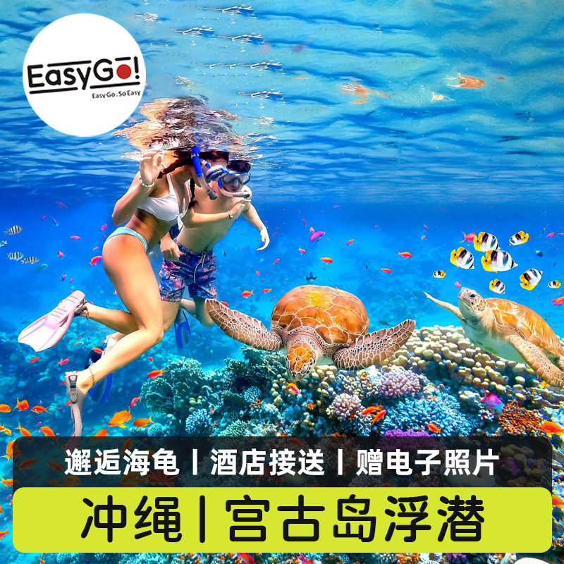 日本旅游冲绳宫古岛浮潜半日体验海龟探秘专业教练装备齐全含接送