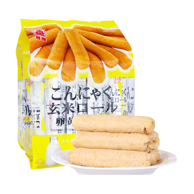 中国台湾北田能量棒糙米卷蛋黄味160g/袋休闲膨化小零食食品小吃