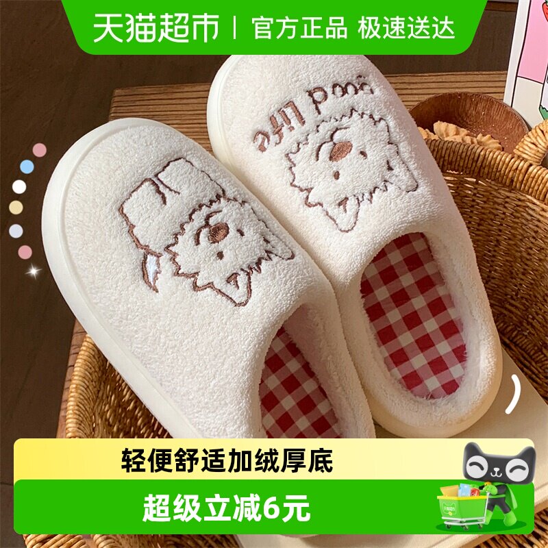 利达妮棉拖鞋女2026新款室内家居防滑保暖情侣可爱厚底加绒拖鞋男