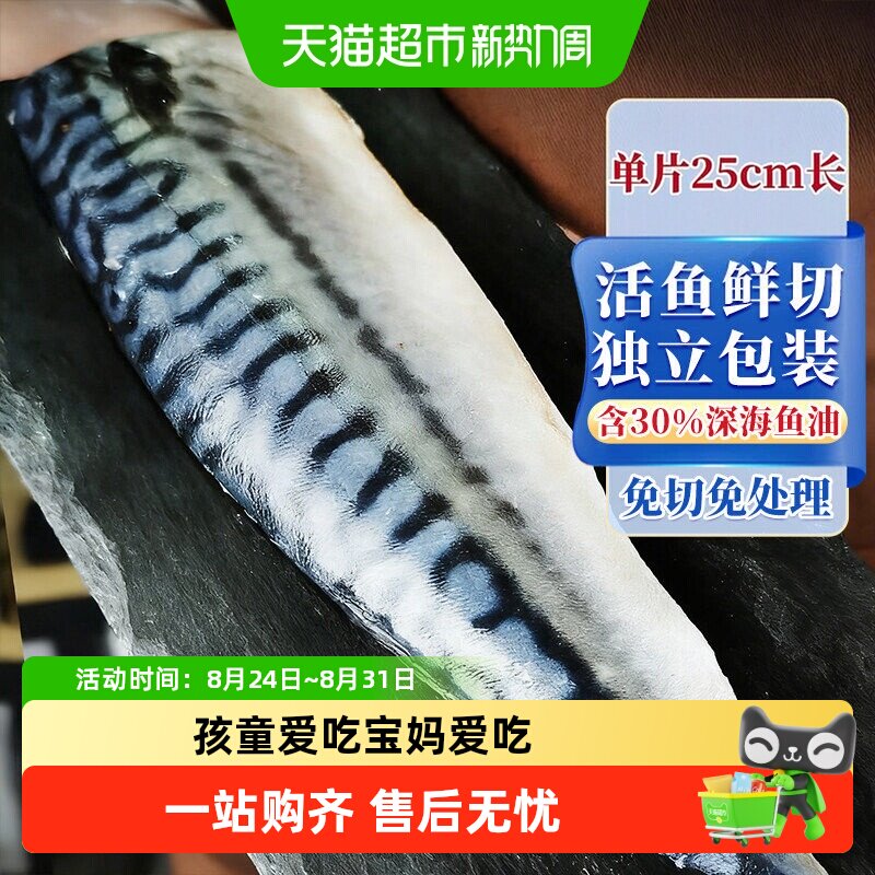 顺丰上门挪威青花鱼新鲜冷冻鲭鱼青花鱼片盐渍新鲜烤青占鱼
