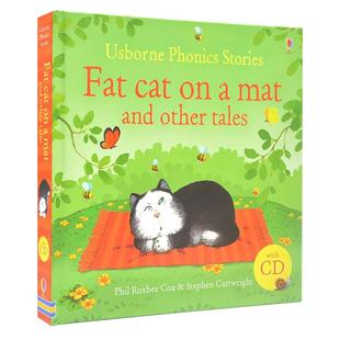 Usborne英文原版绘本 Phonics Stories Fat Cat On a Mat 3-6岁 幼儿读物 垫子上的肥猫 自然拼读故事绘本合集 精装附CD  正版进口
