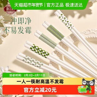 唐宗筷陶瓷筷子家用高档防霉防滑轻奢高级感餐具家庭专用一人一筷
