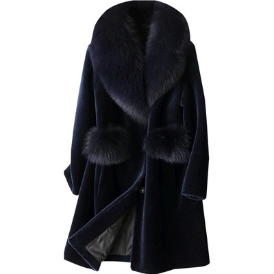 羊剪绒大衣新款中年妈妈装皮草