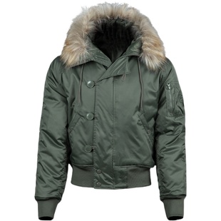 冬季军迷战术N2B防寒服户外连帽大毛领战术棉服男御寒大衣厚外套