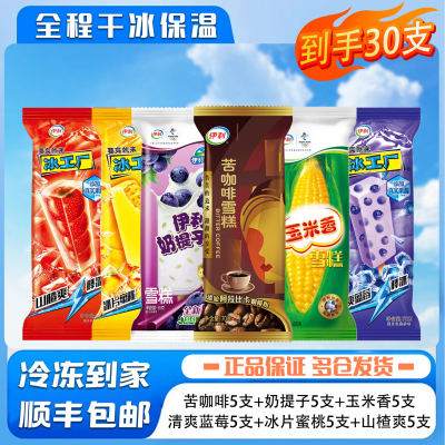 30支伊利冰淇淋苦咖啡雪糕冰工厂棒冰奶提子玉米香冰激凌冷饮冰棍
