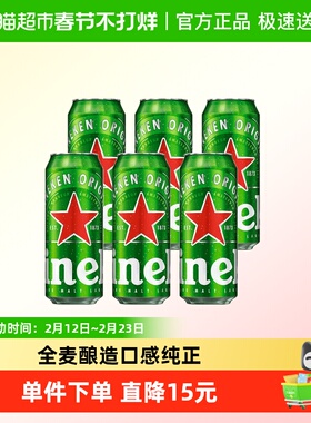 Heineken/喜力经典500ml*3罐*2组黄啤泡沫绵密实惠装拉罐啤酒