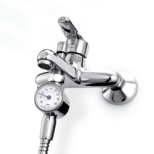 美德时淋浴温度计花洒测水温计水管洗澡水龙头温度显示器全铜淋雨