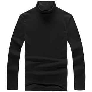 MrBu布先生时尚纯色打底衫亲肤内衣T恤秋冬半高领男款长袖BT384