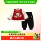 DUUDUU小童秋冬套装 宝宝红色加绒加厚保暖上衣裤 子喜庆周岁两件套