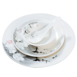高档酒店新中式餐具餐盘摆台套装饭店四件套餐厅骨碟专用碗碟摆盘