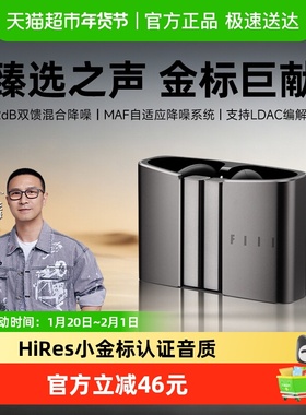 fiilCCpro2真无线黑色降噪蓝牙耳机28h长续航42dB双馈降噪小金标