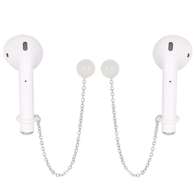 耳机防丢耳环纯银猫眼石耳饰蓝牙airpods2防掉绳链无线气质耳钉女