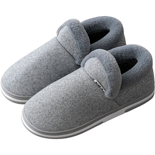 棉拖鞋男士冬季居家居包跟厚底防滑老人保暖鞋加绒外穿棉鞋女冬款