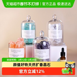 元旦礼物香薰扩香石玻璃罩瓶卧室内家用精油香薰杯容器水晶石摆件