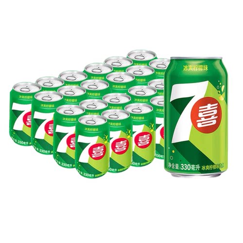 百事可乐七喜柠檬味330ml胖罐网红可乐碳酸饮料整箱汽水经典口味