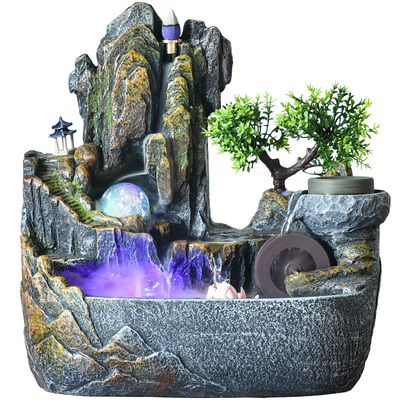 高山风水轮转运球客厅办公室摆件