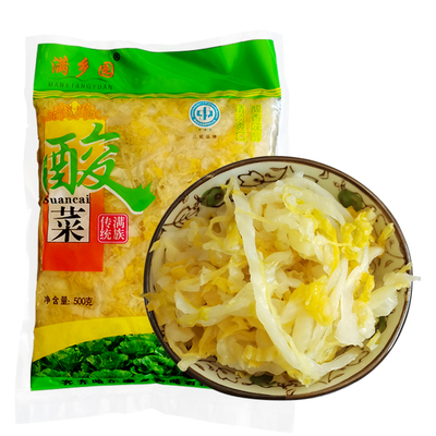 传统大缸盐水腌制东北酸菜丝