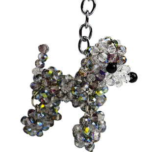 手工串珠成品牧羊犬6MM水晶钥匙挂件饰品儿童小玩具吊脚狗包挂饰