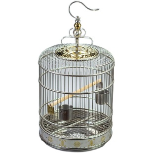 天寿不锈钢鸟笼大号小号鸟笼子鹦鹉画眉八哥鹩哥超大别墅川笼小型