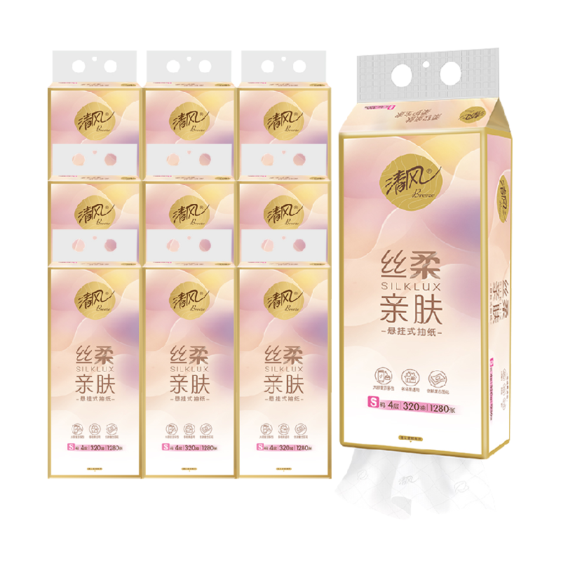 清风悬挂式抽纸4层10提