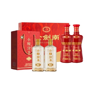 剑南春金剑南K6礼盒+小糊涂圣（金标）三钻双支礼盒白酒