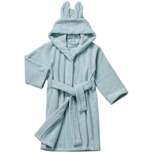 A类儿童浴袍纯棉毛巾料男女大童浴巾秋冬带帽浴衣宝宝睡袍吸水厚