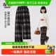 子秋冬款 保暖2025新款 儿童复古格纹裤 左西女童加绒裤 中大童阔腿裤