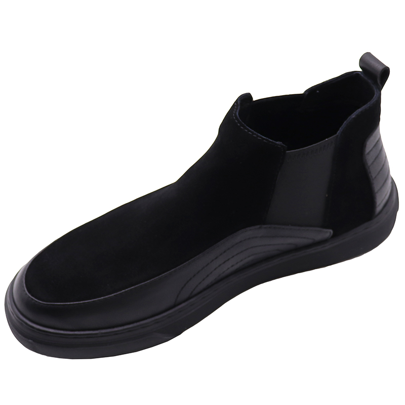 2025冬季新款时尚翻毛皮高帮鞋男潮百搭磨砂男鞋加绒保暖二棉鞋男