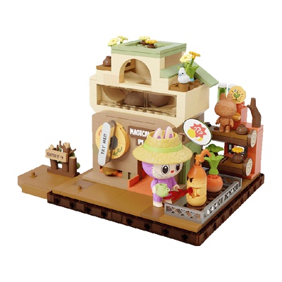 泡泡玛特森林秘密基地拼搭积木