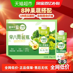 蒙牛早餐奶早八青醒瓶青提羽衣甘蓝210g*10包膳食纤维快速补给