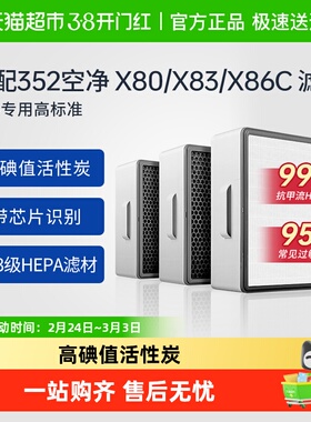 适配352空气净化器滤芯X80/X83C/X88C/X86C/X89C/Y100C除醛过滤网